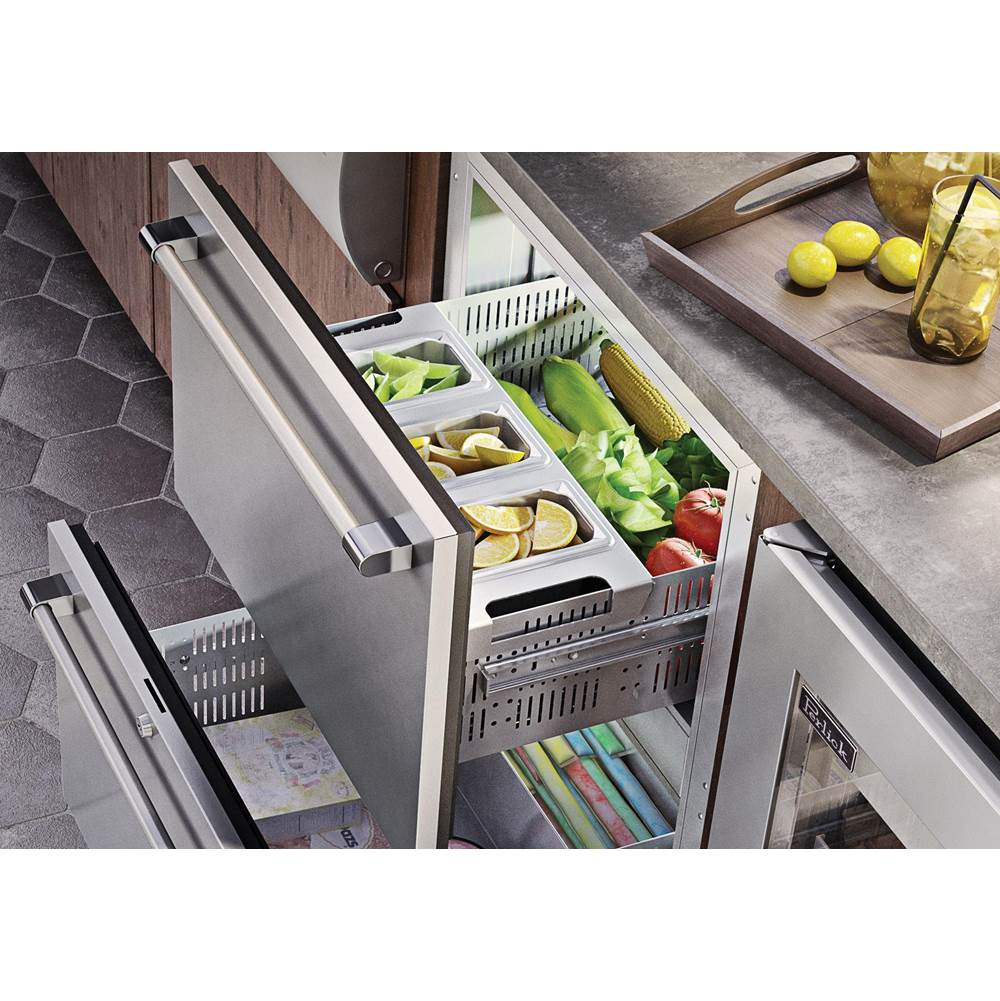 24'' Signature Series Marine Grade Refrigerator Drawers, stainless steel, w/ lock