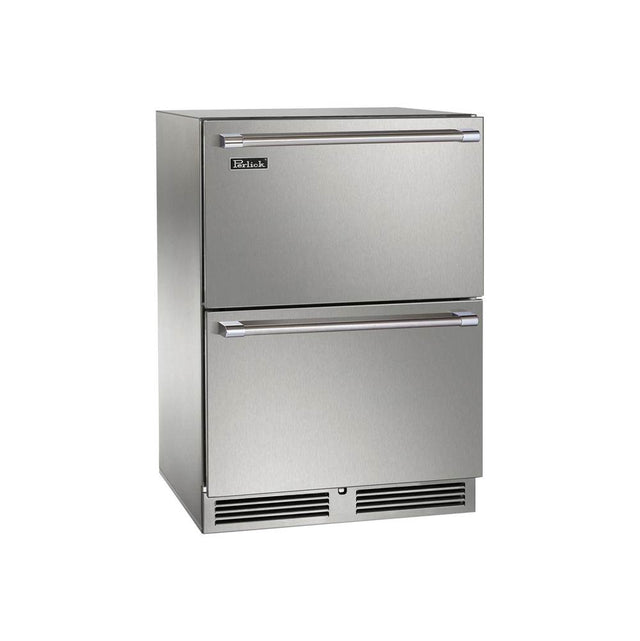 Perlick - 24'' Signature Series Marine Grade Dual-Zone Freezer/Refrigerator Drawers, stainless steel