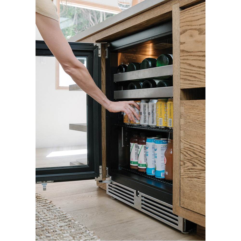 24'' C-Series Indoor Beverage Center with Stainless Steel Glass Door, Hinge Right