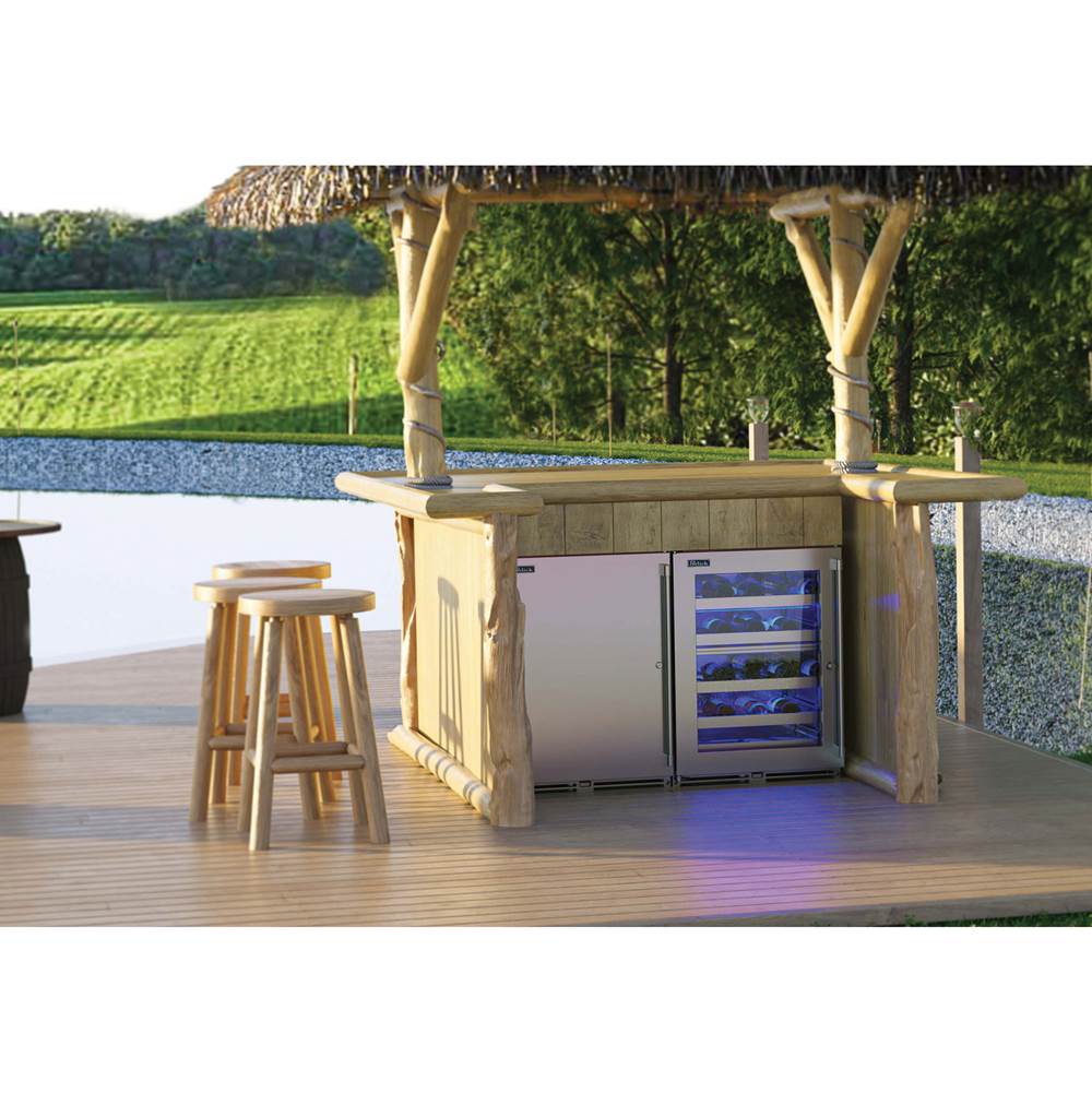 Signature Series Shallow Depth 18'' Depth Outdoor Refrigerator with Stainless Steel Solid Door, Hinge Right