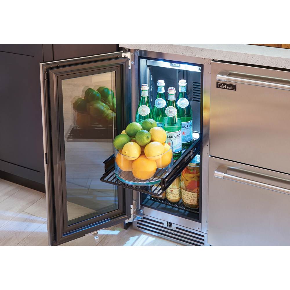 15'' Signature Series Indoor Refrigerator with Fully Integrated Panel-Ready Glass Door, Hinge Right