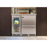 15'' Signature Series Indoor Refrigerator with Stainless Steel Glass Door, Hinge Left