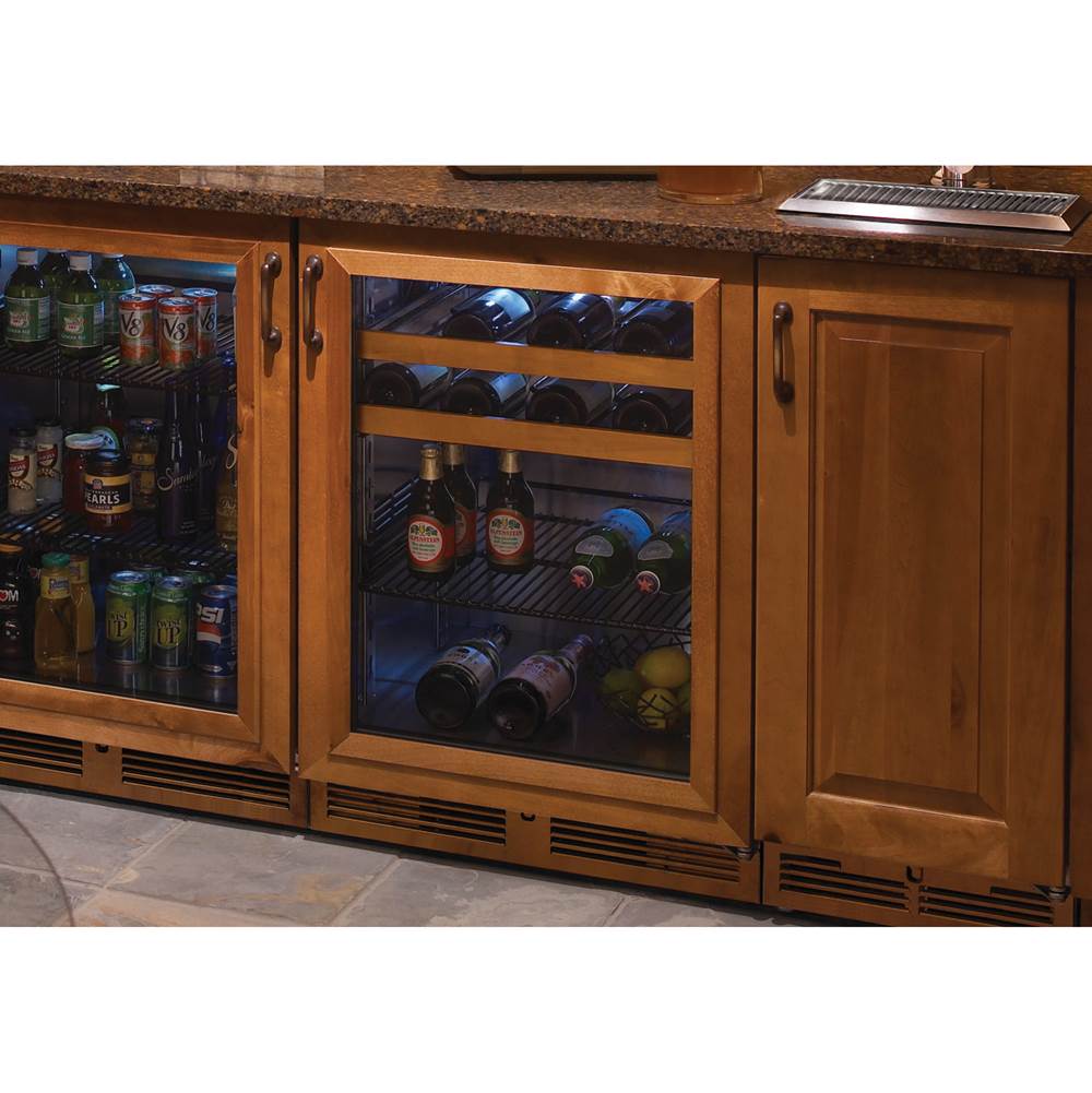 24'' Signature Series Indoor Beverage Center with Stainless Steel Glass Door, Hinge Left