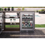 24'' Signature Series Outdoor Dual-Zone Refrigerator/Wine Reserve with Stainless Steel Solid Door, Hinge Right