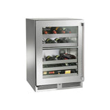 Perlick - 24'' Signature Series Outdoor Dual-Zone Wine Reserve with Stainless Steel Glass Door, Hinge Left