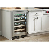 24'' Signature Series Indoor Dual-Zone Wine Reserve with Fully Integrated Panel-Ready Glass Door, Hinge Right