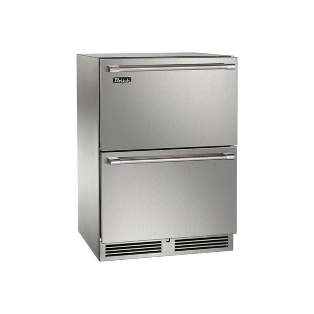 Perlick - 24'' Signature Series Outdoor Dual-Zone Freezer/Refrigerator Drawers, Fully Integrated Panel-Ready - Must Order Lock Kit 67440L for Lock Option