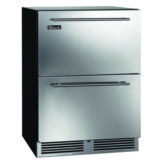 Perlick - 24'' C-Series Indoor Refrigerator Drawers, Stainless Steel, with Lock