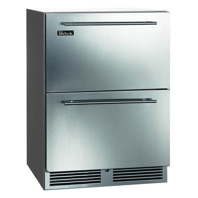 Perlick - 24'' C-Series Outdoor Refrigerator Drawers, Fully Integrated Panel Ready, with Lock