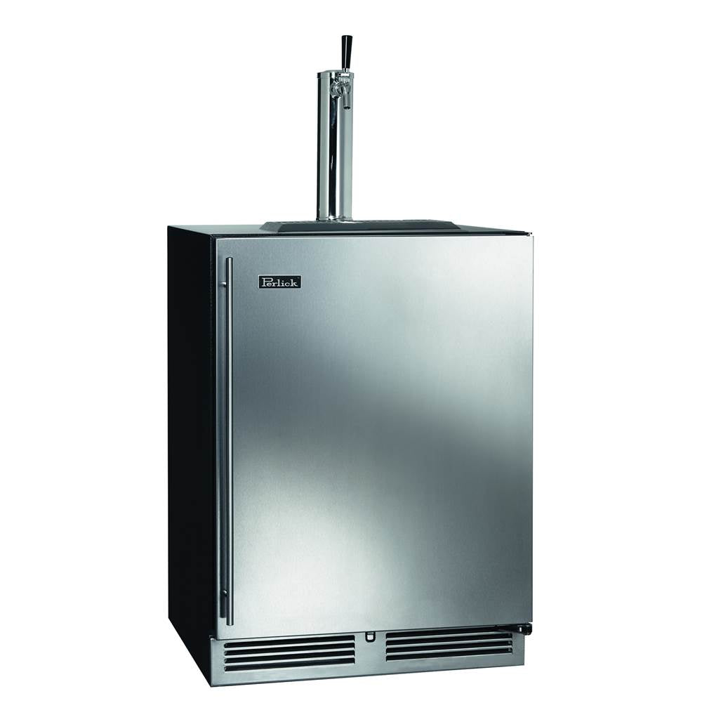 24'' C-Series Indoor Beer Dispenser - Dual Tap with Fully Integrated Panel Ready Solid Door, Hinge Right, with Lock