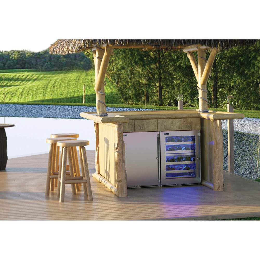 Signature Series Shallow Depth 18'' Depth Outdoor Wine Reserve with Fully Integrated Panel Ready Solid Door, Hinge Right, with Lock