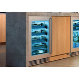 Signature Series Shallow Depth 18'' Depth Indoor Wine Reserve with Fully Integrated Panel Ready Glass Door, Hinge Left, with Lock