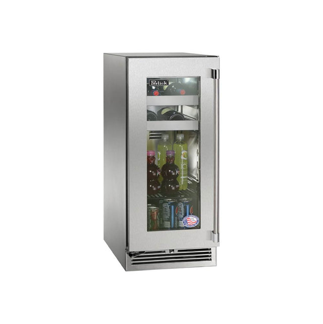 Perlick - 15'' Signature Series Outdoor Beverage Center with Fully Integrated Panel Ready Solid Door, Hinge Right, with Lock