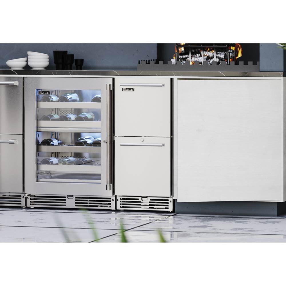 15'' Signature Series Outdoor Refrigerator Drawers, Stainless Steel, with Lock
