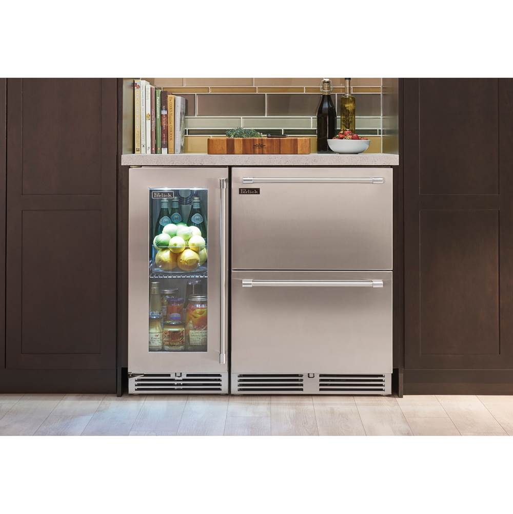 15'' Signature Series Indoor Refrigerator with Stainless Steel Solid Door, Hinge Left, with Lock