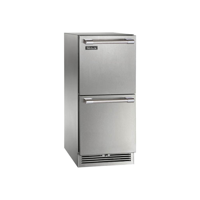 Perlick - 15'' Signature Series Indoor Refrigerator Drawers, Stainless Steel, with Lock
