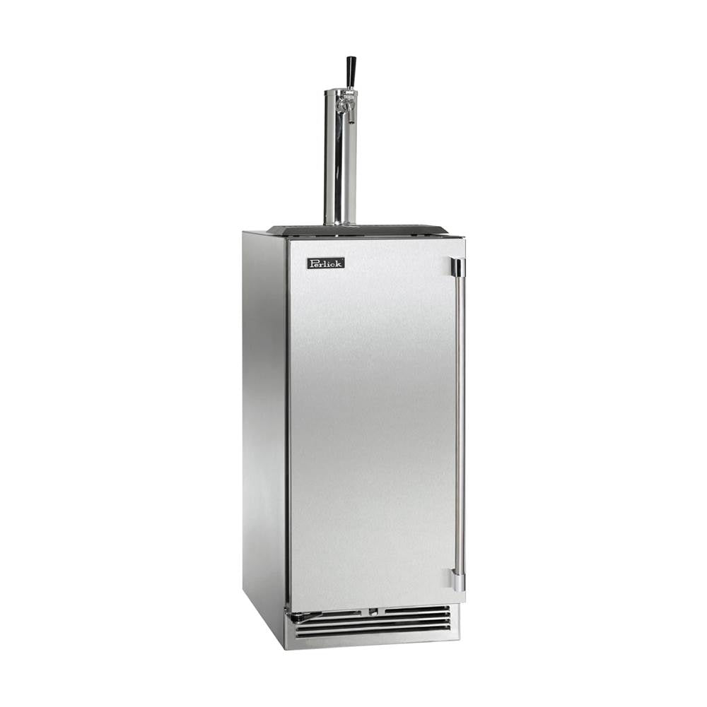 Perlick - 15'' Signature Series Outdoor Beer Dispenser with Stainless Steel Solid Door, Hinge Right, with Lock