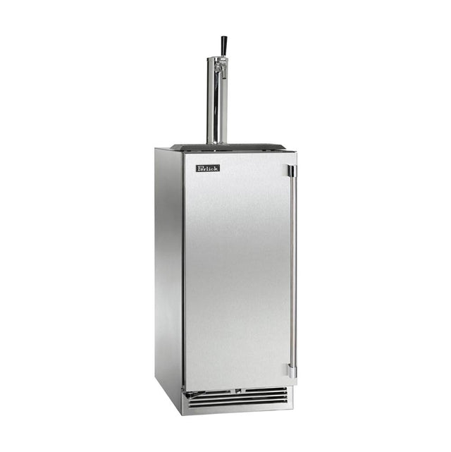 Perlick - 15'' Signature Series Outdoor Beer Dispenser with Stainless Steel Solid Door, Hinge Right, with Lock