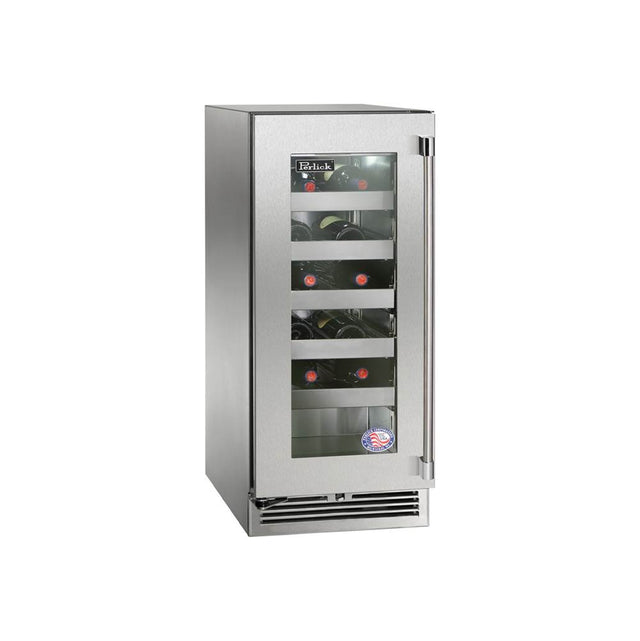 Perlick - 15'' Signature Series Indoor Wine Reserve with Stainless Steel Solid Door, Hinge Left, with Lock