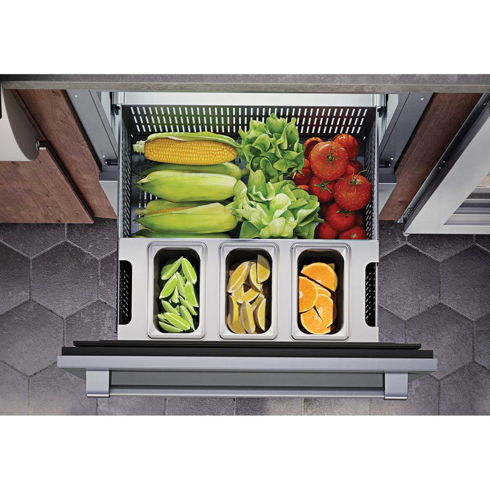 24'' Signature Series Indoor Refrigerator Drawers, Stainless Steel, with Lock