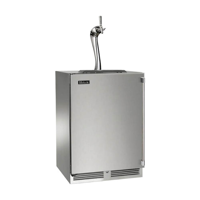 Perlick - 24'' Signature Series Indoor Adara Beer Dispenser - Single Tap with Stainless Steel Solid Door, Hinge Left, with Lock