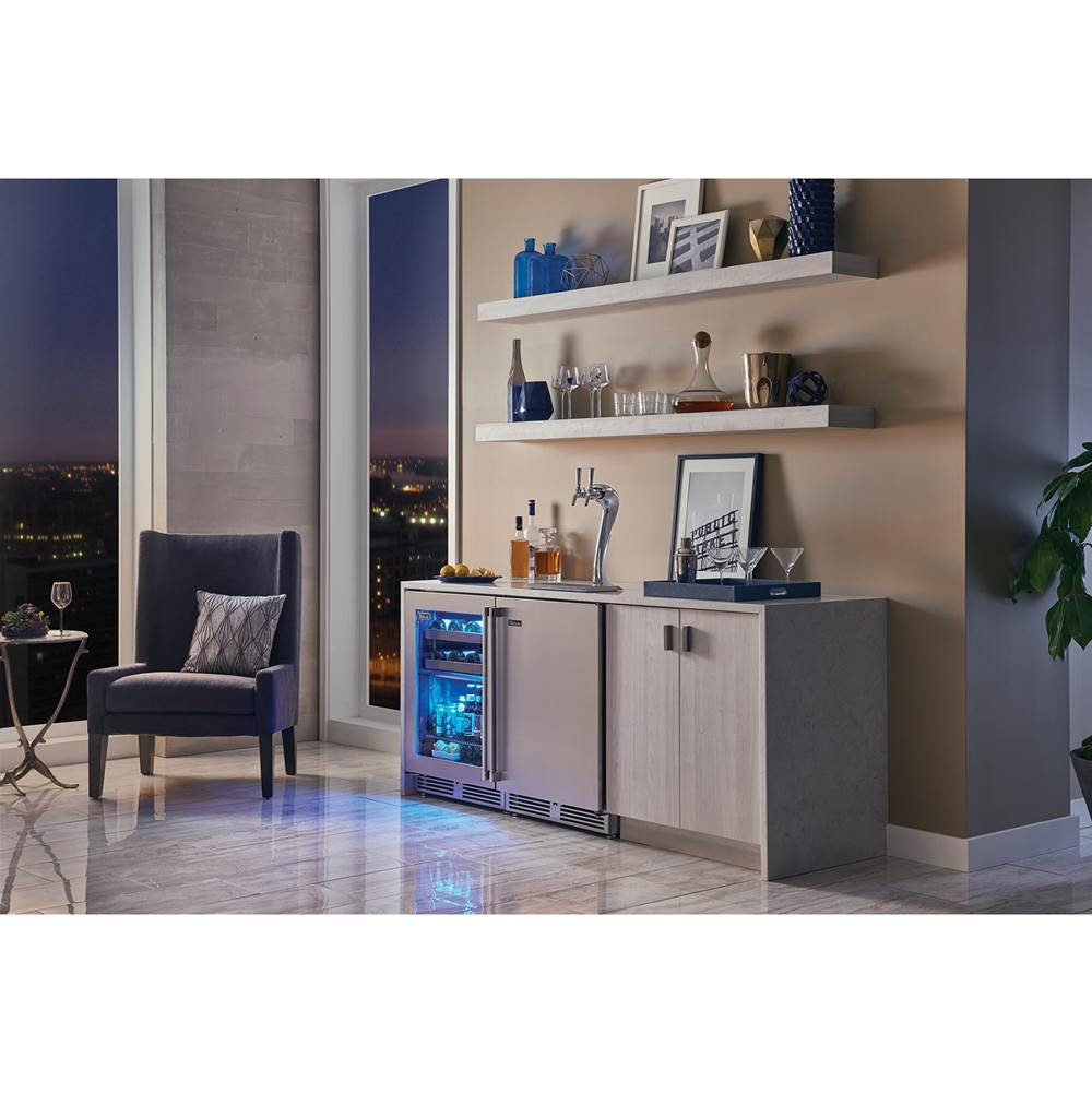 24'' Signature Series Indoor Adara Beer Dispenser - Single Tap with Fully Integrated Panel Ready Solid Door, Hinge Left, with Lock
