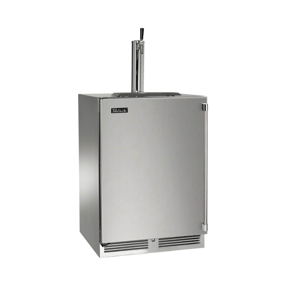 Perlick - 24'' Signature Series Indoor Beer Dispenser - Dual Tap with Fully Integrated Panel Ready Solid Door, Hinge Left, with Lock