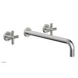 Phylrich - TRANSITION - Wall Lavatory Set 14'' Spout - Cross Handles 120-11-14 - Satin chrome