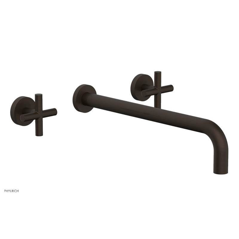 Phylrich - TRANSITION - Wall Lavatory Set 14'' Spout - Cross Handles 120-11-14 - Antique Bronze