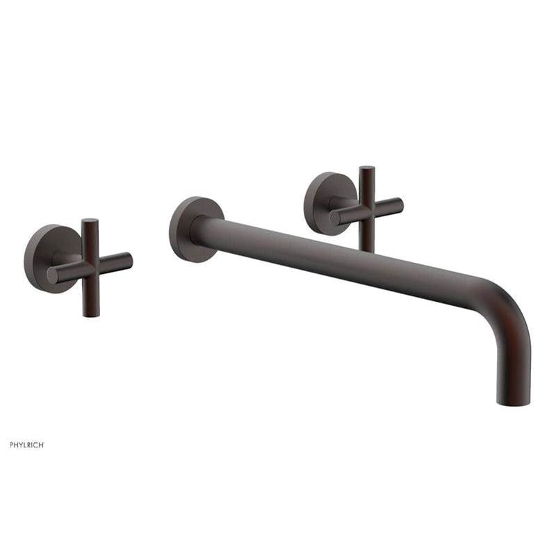 Phylrich - TRANSITION - Wall Lavatory Set 14'' Spout - Cross Handles 120-11-14 - Weathered Copper