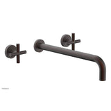 Phylrich - TRANSITION - Wall Lavatory Set 14'' Spout - Cross Handles 120-11-14 - Weathered Copper