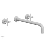 Phylrich - TRANSITION - Wall Lavatory Set 14'' Spout - Cross Handles 120-11-14 - Satin White