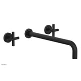 Phylrich - TRANSITION - Wall Lavatory Set 14'' Spout - Cross Handles 120-11-14 - Matte Black
