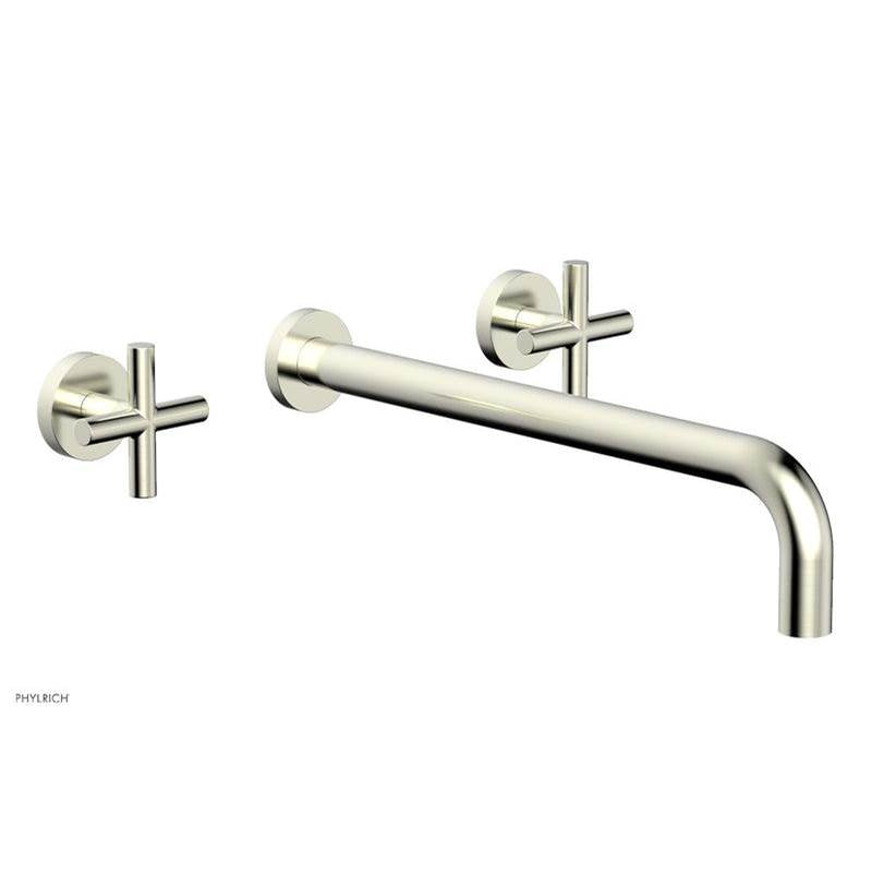 Phylrich - TRANSITION - Wall Lavatory Set 14'' Spout - Cross Handles 120-11-14 - Satin Nickel