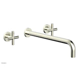 Phylrich - TRANSITION - Wall Lavatory Set 14'' Spout - Cross Handles 120-11-14 - Satin Nickel