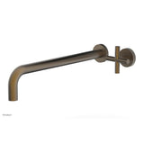Phylrich - Single Cross Hdl W/L W 14'' Spt Transition - Old English Bronze
