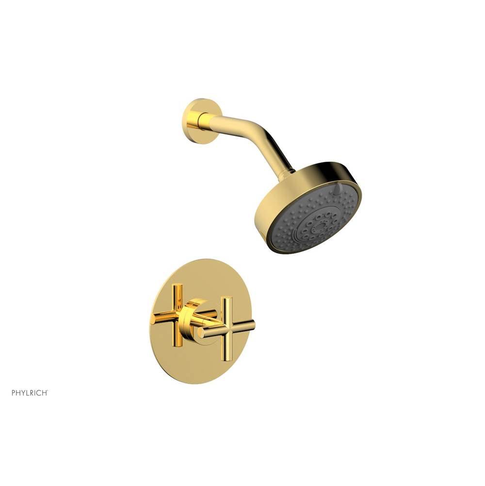 Phylrich - Pb Shower Set Cross Handle - Polished Gold