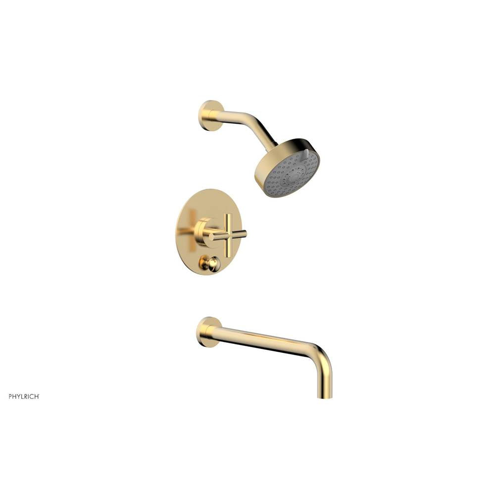 Phylrich - Pb T/S Set 12'' Spt,Crs Hdl - Satin Brass