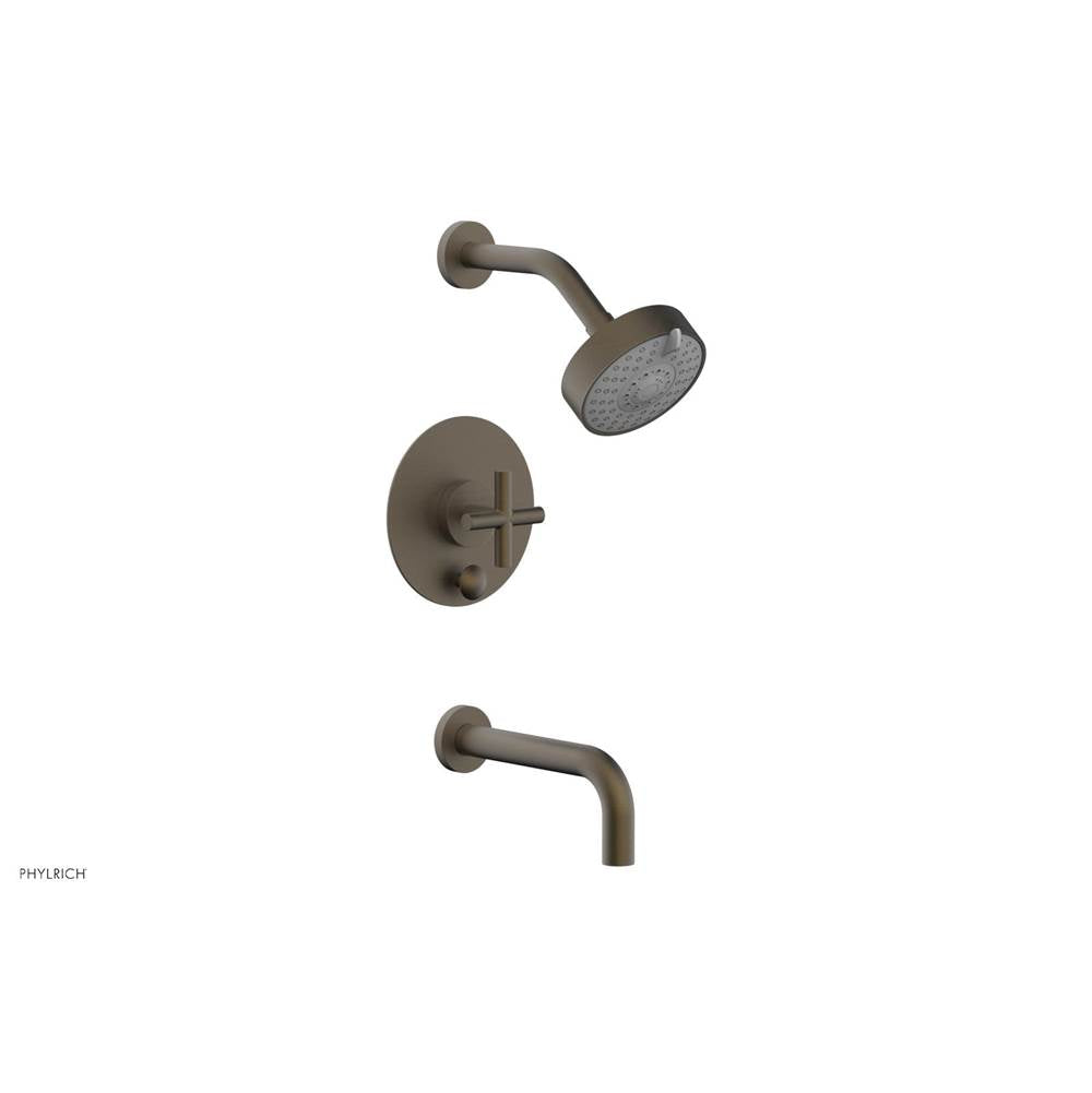 Phylrich - Pb Tub & Shower Set Cross Handle - Satin Brass