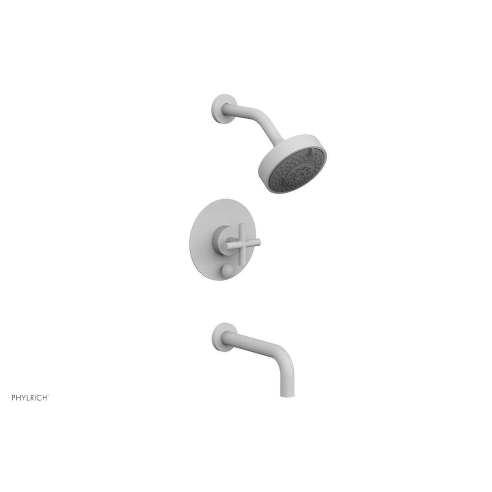 Phylrich - Pb Tub & Shower Set Cross Handle - Satin White