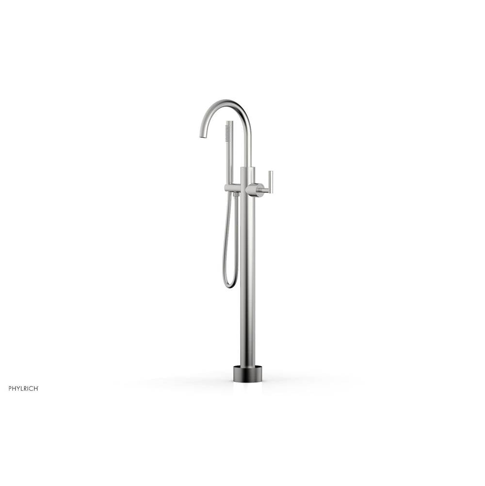 Phylrich - Floor Mounted Tub Filler Lever Hdl W/Handshwr-Tall - Satin chrome