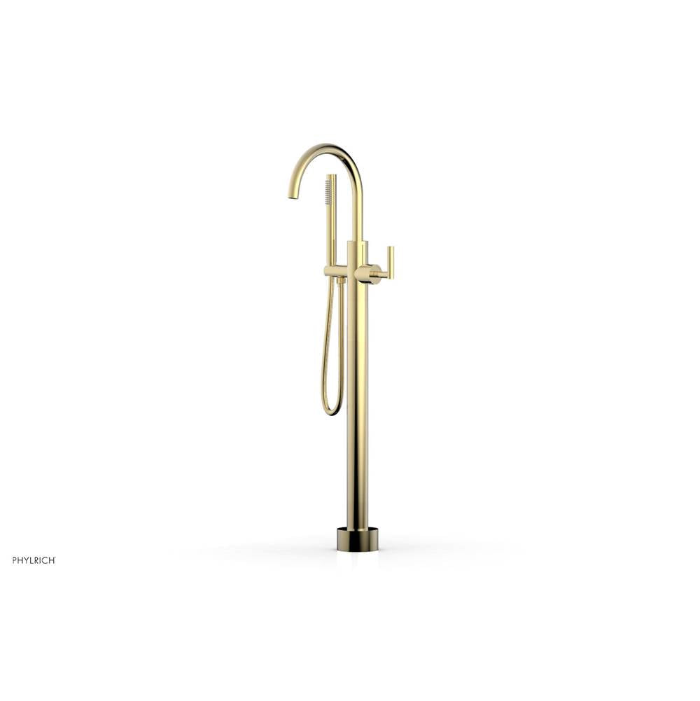 Phylrich - Floor Mounted Tub Filler Lever Hdl W/Handshwr-Tall - Polished Brass Uncoated