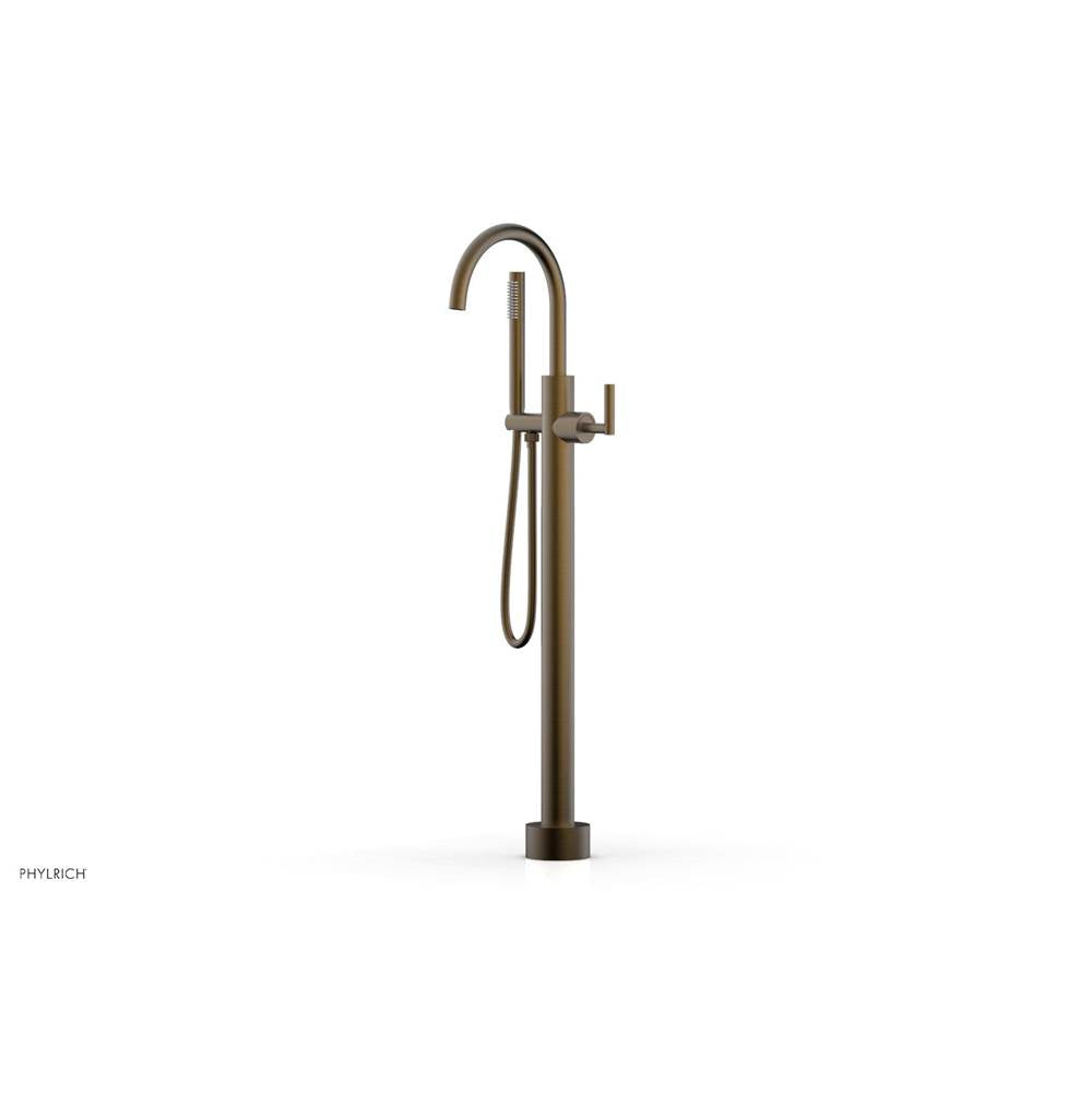 Phylrich - Floor Mounted Tub Filler Lever Hdl W/Handshwr-Tall - Old English Bronze