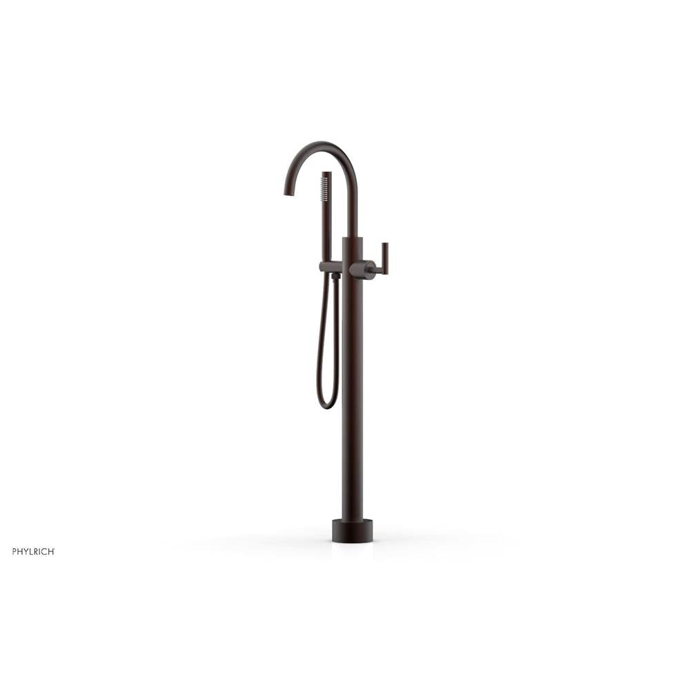 Phylrich - Floor Mounted Tub Filler Lever Hdl W/Handshwr-Tall - Weathered Copper
