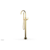 Phylrich - Floor Mounted Tub Filler Lever Hdl W/Handshwr-Tall - Satin Brass