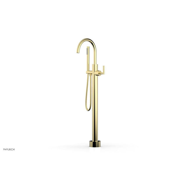 Phylrich - Floor Mounted Tub Filler Lever Hdl W/Handshwr-Tall - Satin Nickel