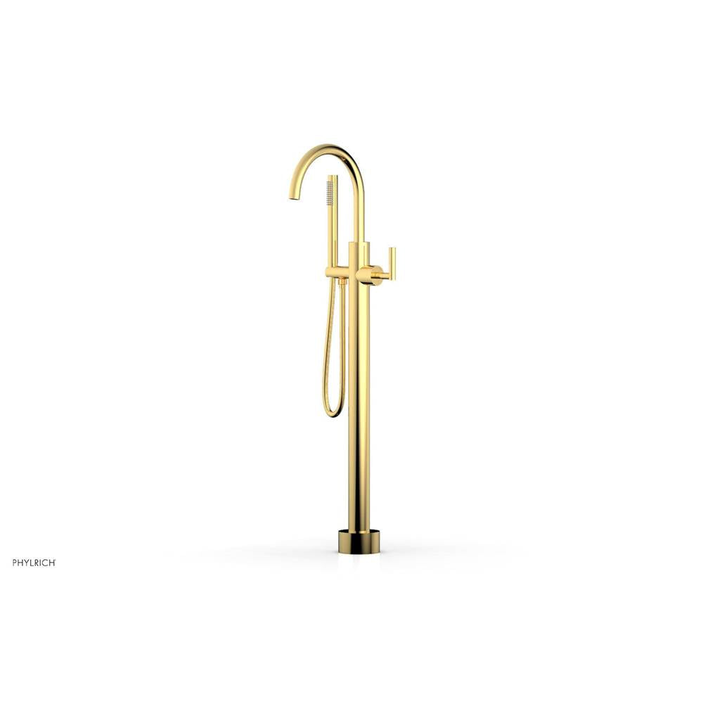Phylrich - Floor Mounted Tub Filler Lever Hdl W/Handshwr-Tall - Polished Gold