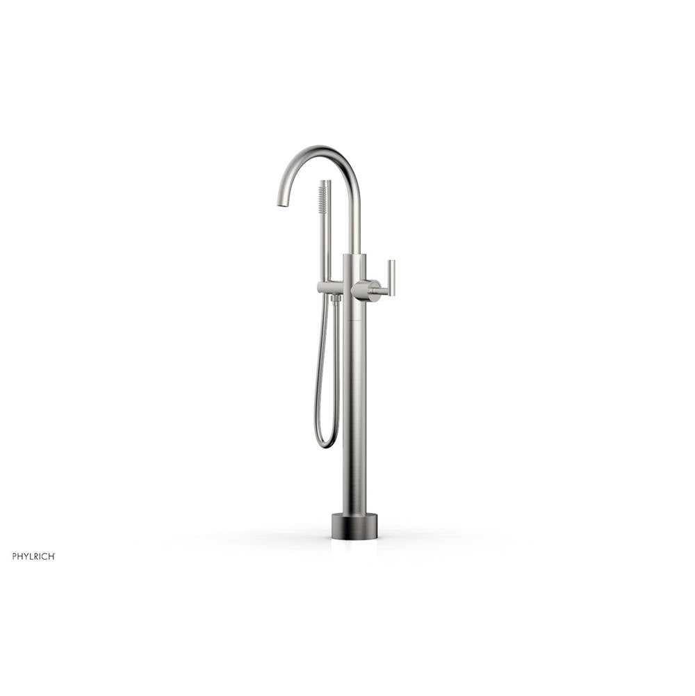 Phylrich - Floor Mounted Tub Filler Lever Hdl W/Handshwr-Short - Satin chrome