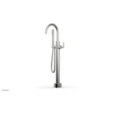 Phylrich - Floor Mounted Tub Filler Lever Hdl W/Handshwr-Short - Satin chrome