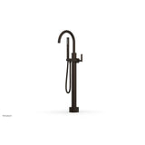 Phylrich - Floor Mounted Tub Filler Lever Hdl W/Handshwr-Short - Antique Bronze